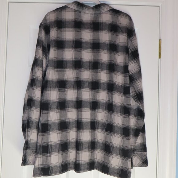 Pendleton Cotton Flannel Plaid Button Front Shirt Black/Gray Outdoor XL - Picture 4 of 13
